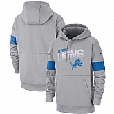 Detroit Lions Nike Sideline Team Logo Performance Pullover Hoodie Gray,baseball caps,new era cap wholesale,wholesale hats